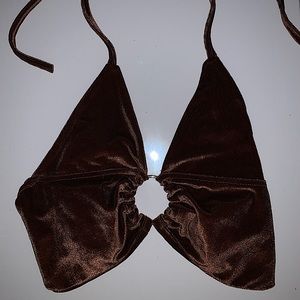 Velvet brown halter top